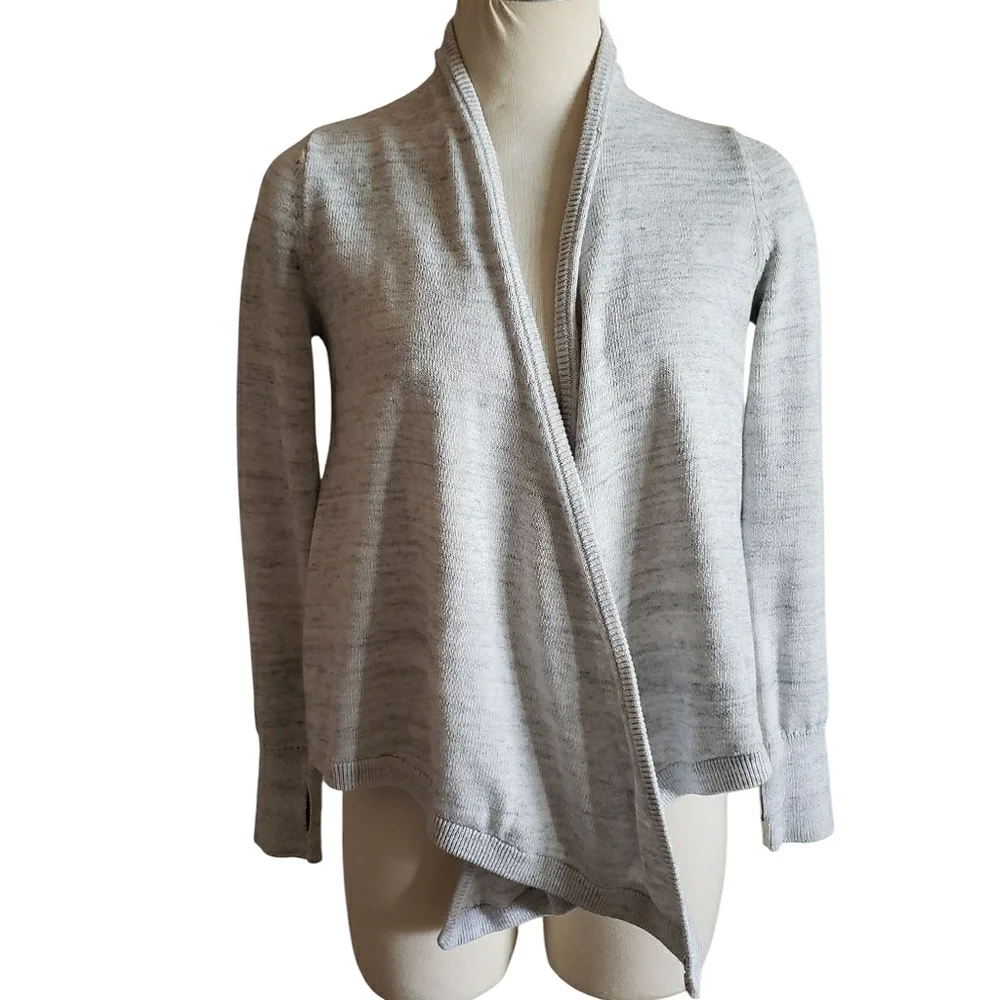 Lululemon Ivivva  Cardigan Gray Youth 14 Athleisure Open Front Womens Sweater